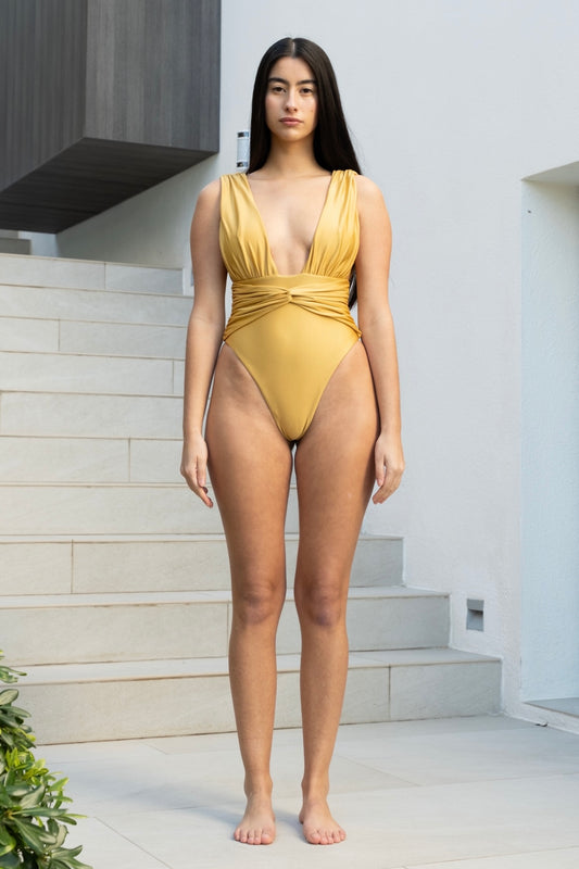 Elegant Gold Swimsuit - Gaia Collection by Besson Barcelona