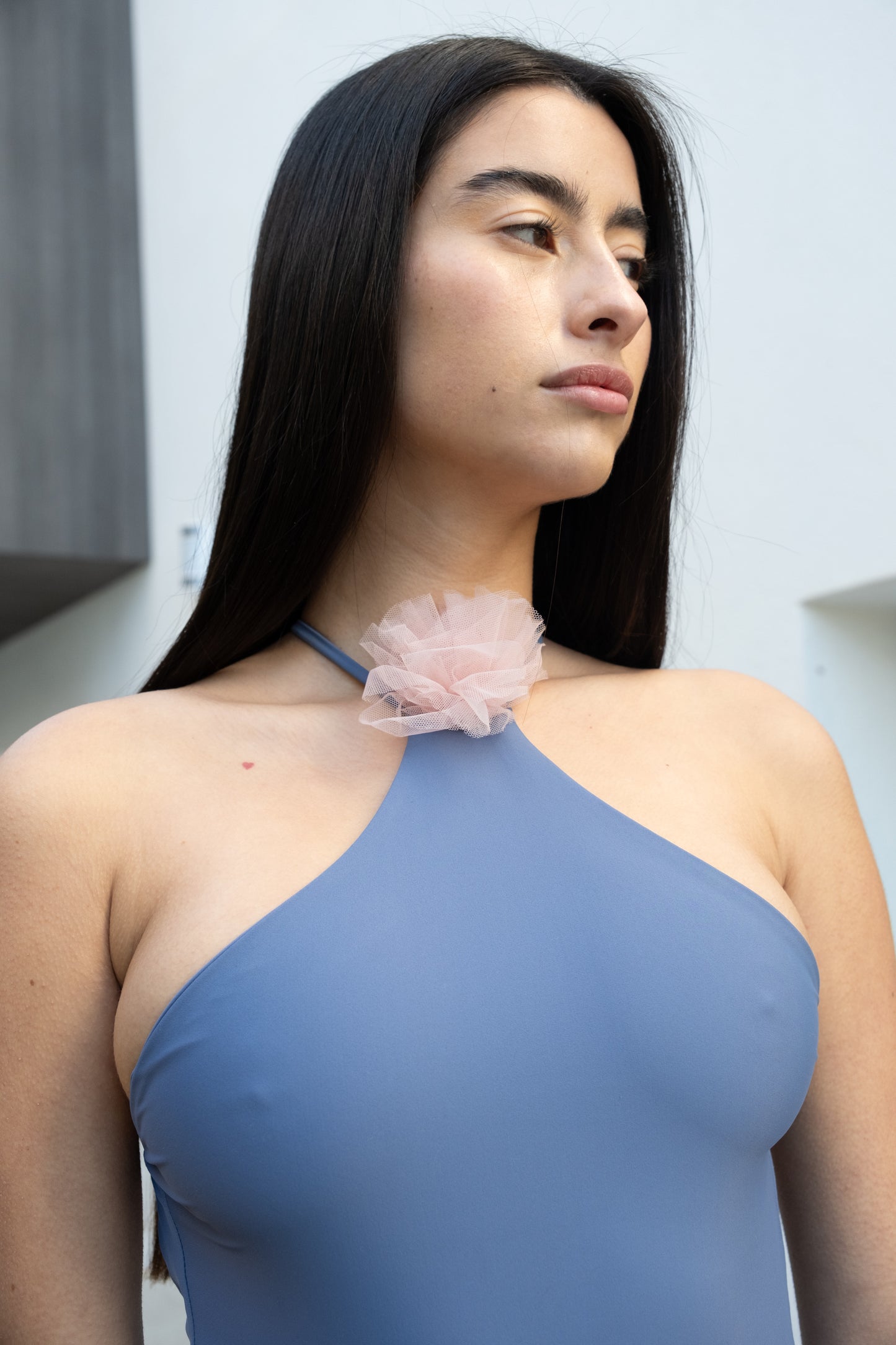 Luxury Blue Rose Swimsuit by Besson Barcelona - Celine Collection